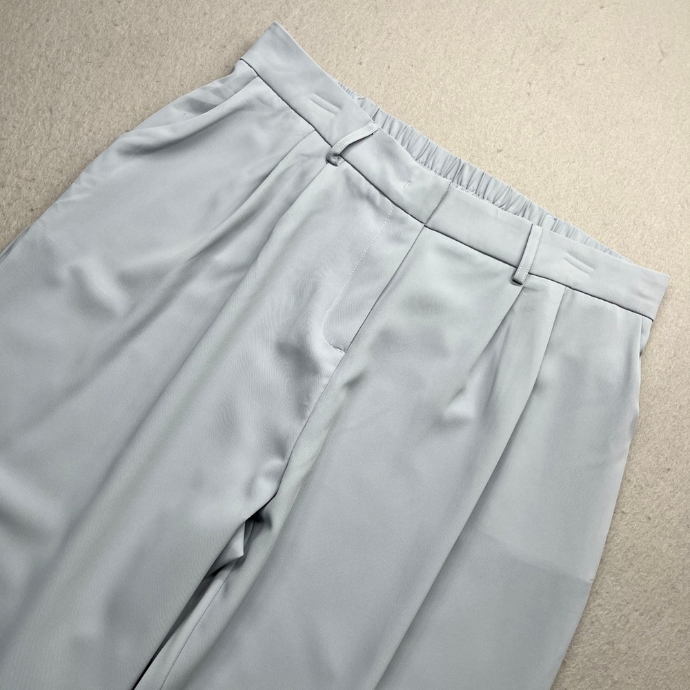 FUNYYZO Light Blue Wide Leg Trousers High Waisted Pleated Dress Pants Size XL